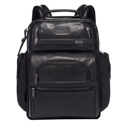 TUMI Alpha Leather Brief Pack Backpack black