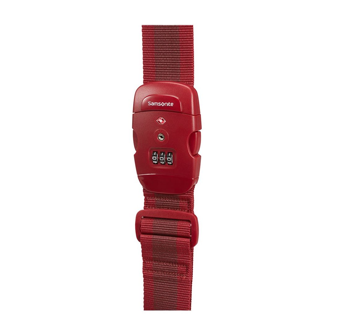 Samsonite Kofferriem - Global Ta Luggage Strap/Tsa Lock Red