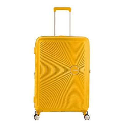 American Tourister Soundbox Spinner 67 Expandable golden yellow