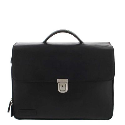 Plevier Vintage Oxford Laptoptas 3 vaks 15.6" zwart