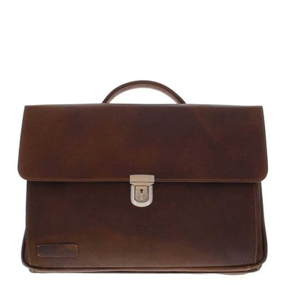 Plevier Vintage Manchester aktetas 17.3" donker bruin