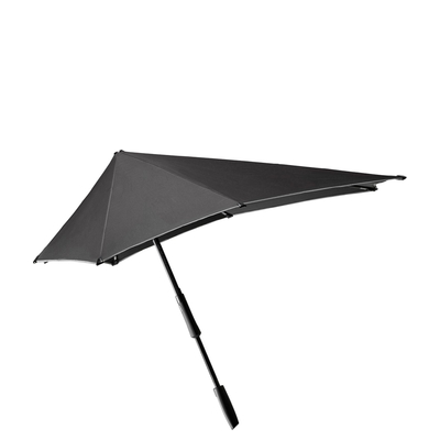 Senz Large Stick Stormparaplu black reflective