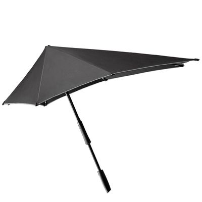 Senz Large Stick Stormparaplu black reflective
