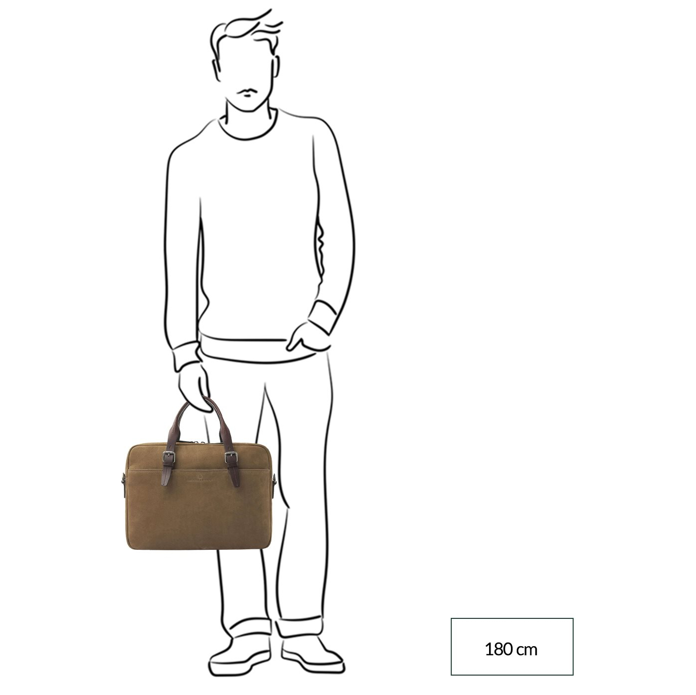 Castelijn & Beerens Veneto Nubuck Laptopbag 15.6" taupe