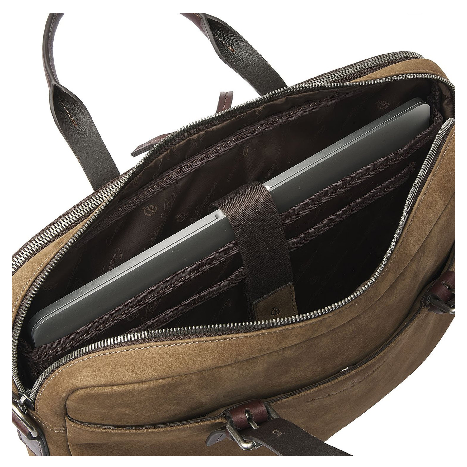 Castelijn & Beerens Veneto Nubuck Laptopbag 15.6" taupe
