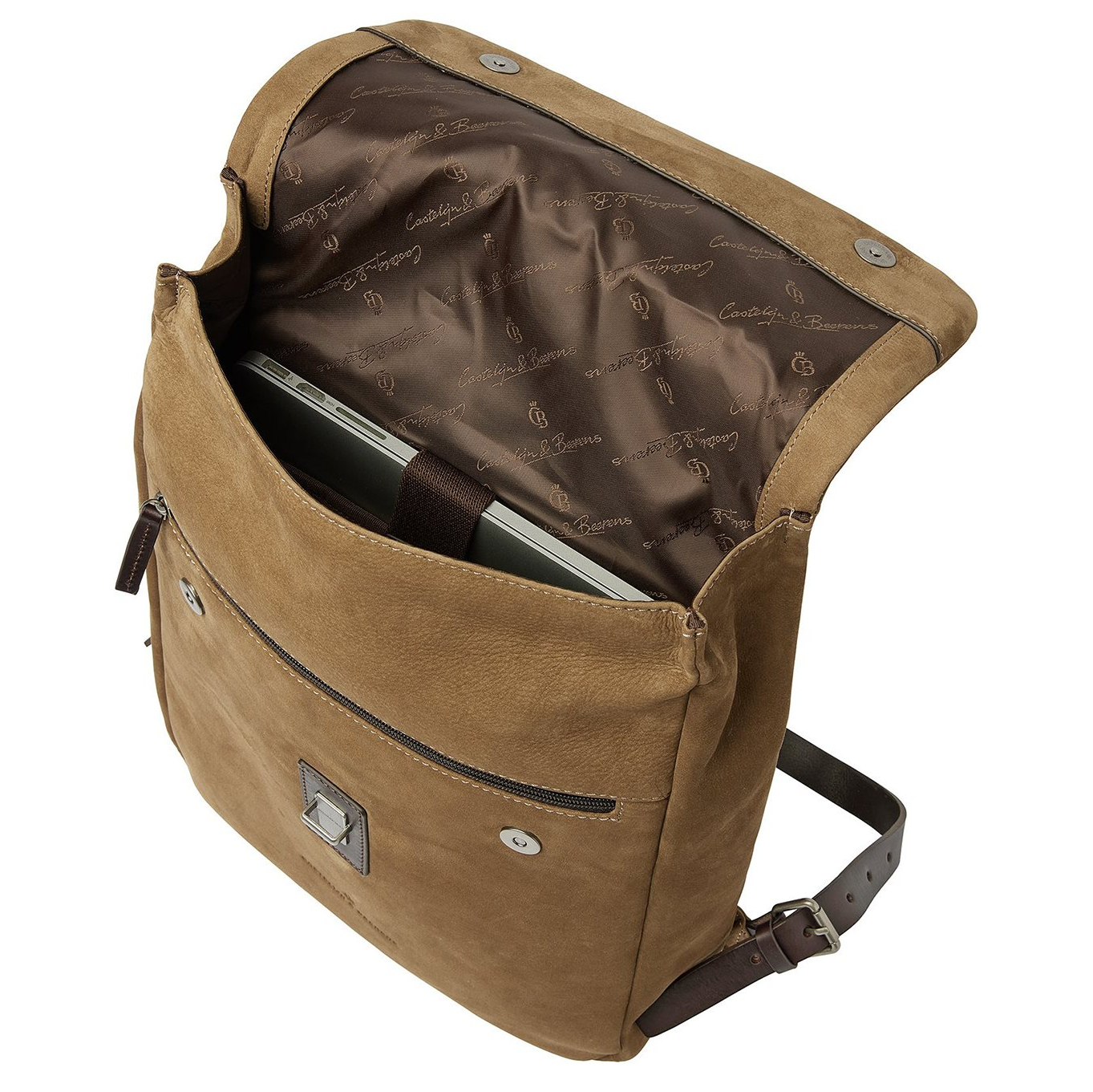 Castelijn & Beerens Veneto Nubuck Laptop Backpack 15.6" taupe