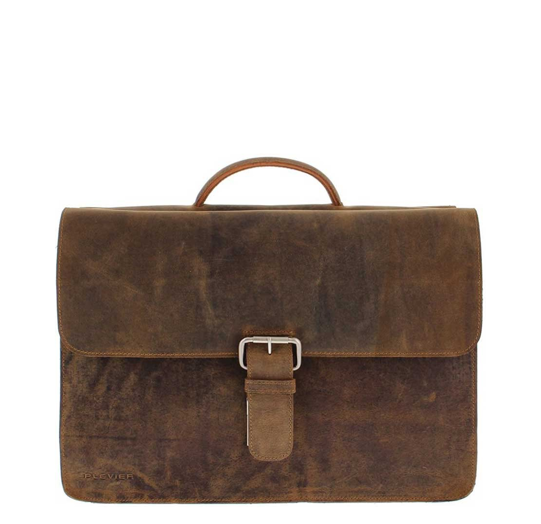 Plevier Retro Zeppelin Laptoptas 3 vaks 17.3" bruin