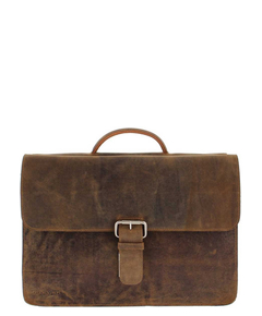 Plevier Retro Zeppelin Laptoptas 3 vaks 17.3" bruin