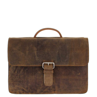 Plevier Retro Zeppelin Laptoptas 3 vaks 17.3" bruin