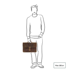 Plevier Retro Zeppelin Laptoptasche 3 Fächern 17.3" braun