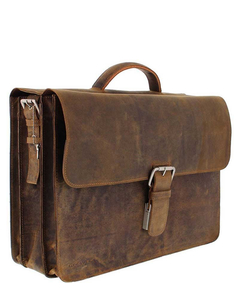 Plevier Retro Zeppelin Laptoptas 3 vaks 17.3" bruin