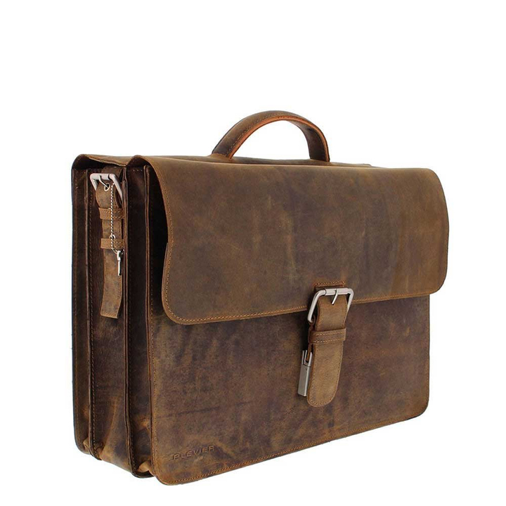 Plevier Retro Zeppelin Laptoptasche 3 Fächern 17.3" braun