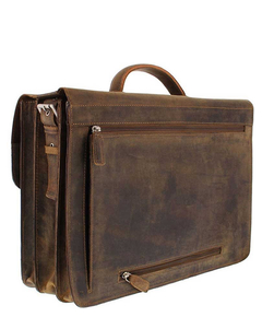 Plevier Retro Zeppelin Laptoptas 3 vaks 17.3" bruin