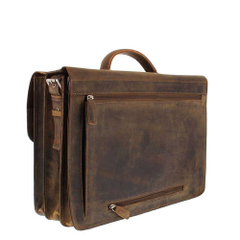 Plevier Retro Zeppelin Laptoptasche 3 Fächern 17.3" braun