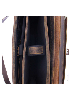 Plevier Retro Zeppelin Laptoptas 3 vaks 17.3" bruin