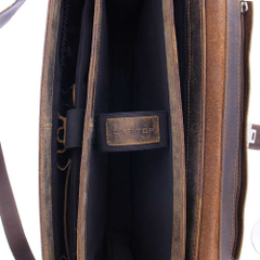 Plevier Retro Zeppelin Laptoptasche 3 Fächern 17.3" braun