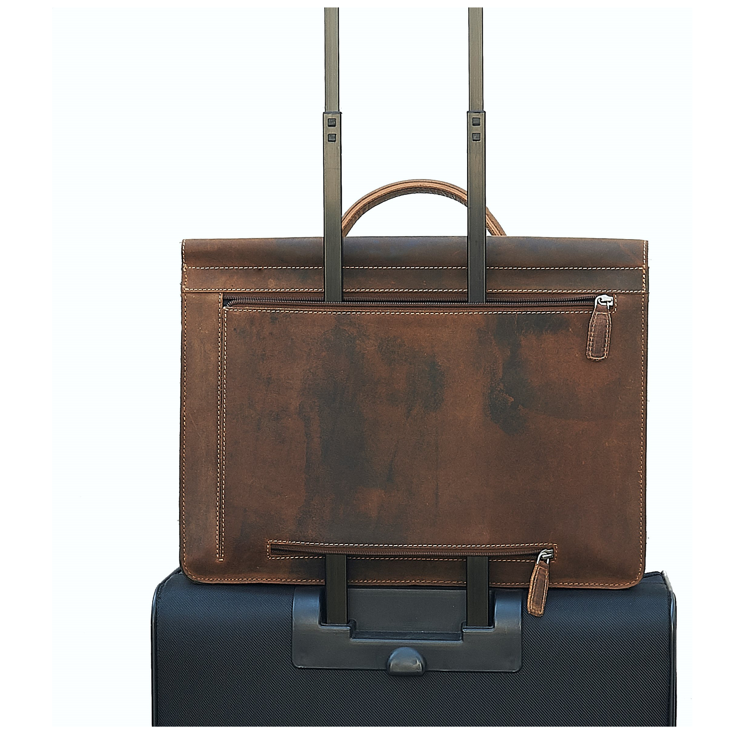 Plevier Retro Zeppelin Laptoptas 3 vaks 17.3" bruin