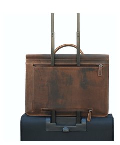 Plevier Retro Zeppelin Laptoptas 3 vaks 17.3" bruin