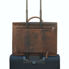 Plevier Retro Zeppelin Laptoptasche 3 Fächern 17.3" braun