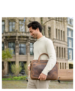 Plevier Retro Galileo Laptoptas 3 vaks 15.6" bruin