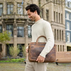 Plevier Retro Galileo Laptoptasche 3 Fächern 15.6" braun