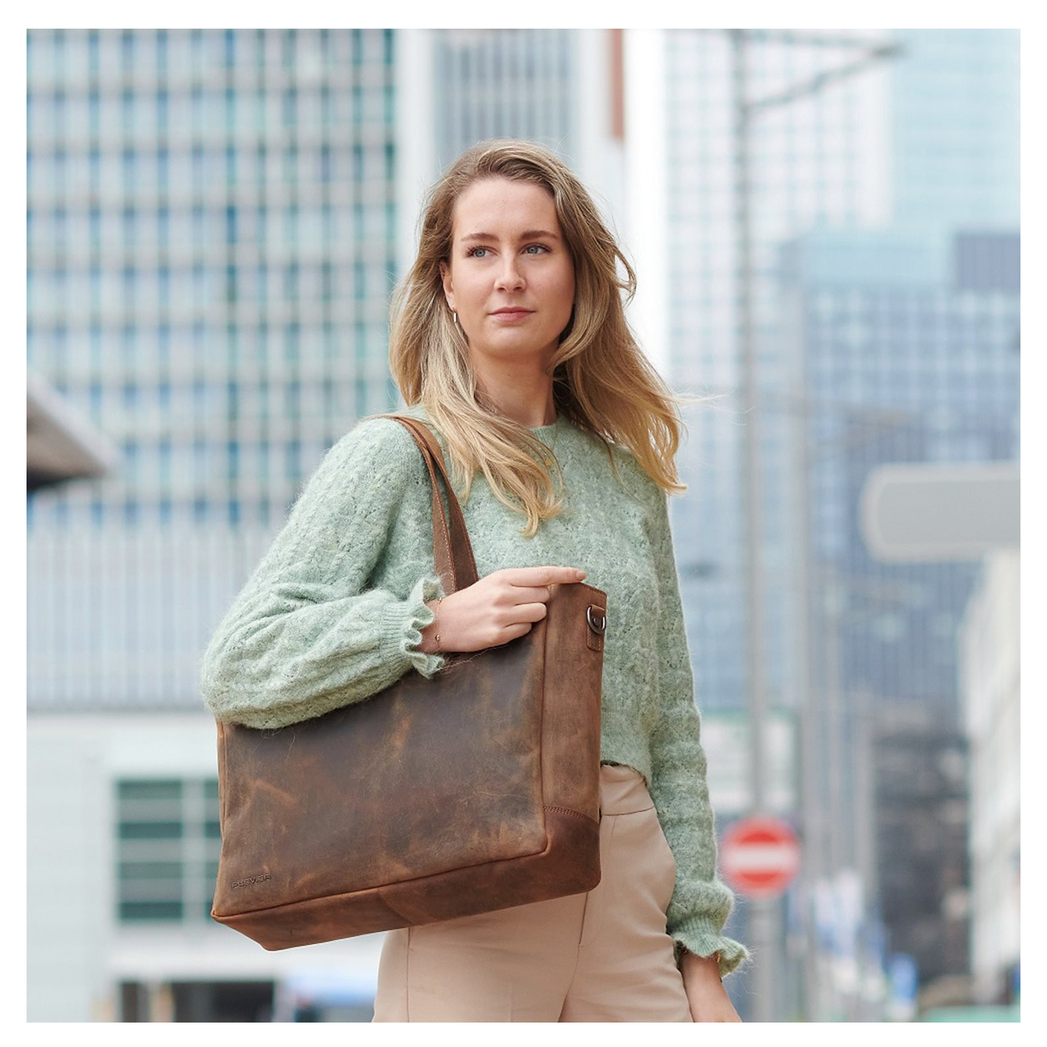 Plevier Retro Hopper Shopper 15.6" bruin