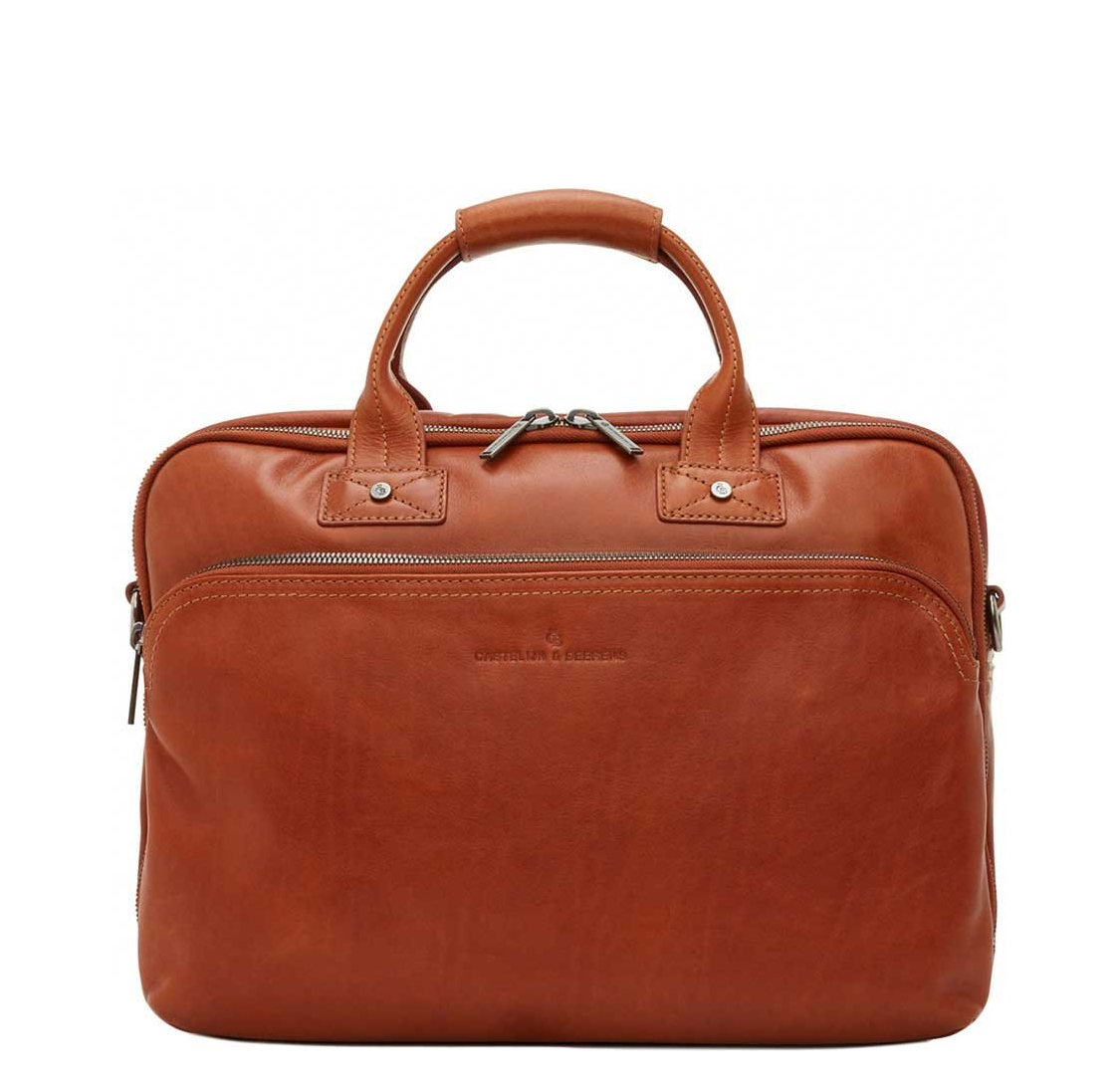 Castelijn & Beerens Firenze Business Laptoptas 15.6" 3 vaks licht bruin