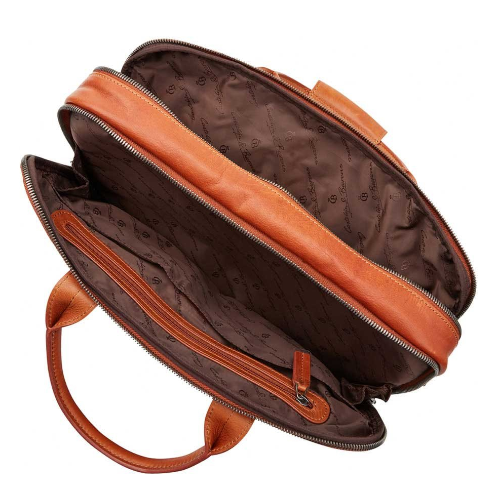 Castelijn & Beerens Firenze Business Laptoptas 15.6" 3 vaks licht bruin