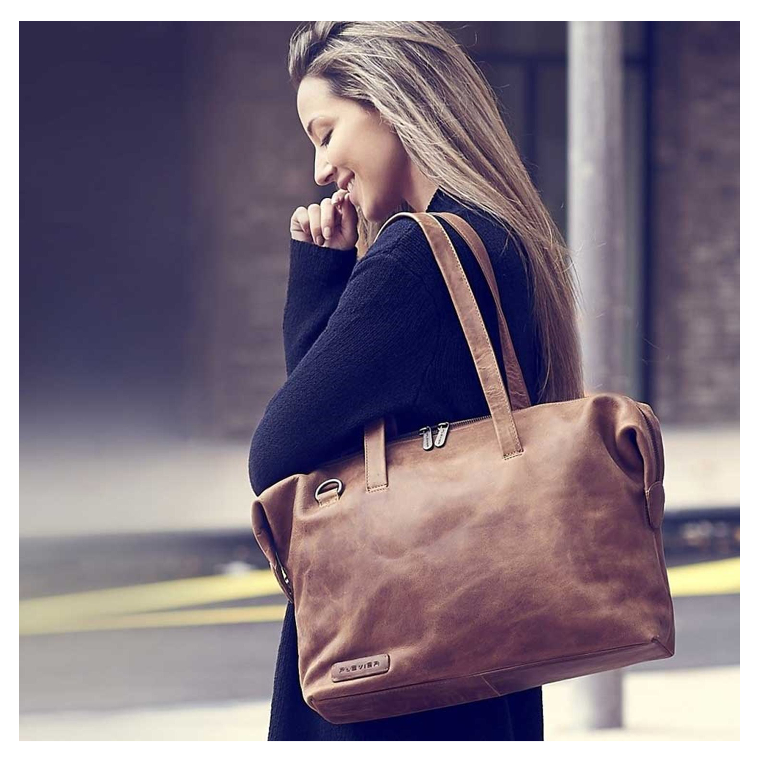 Plevier Pure Caithness Laptop Damestas 15.6" cognac