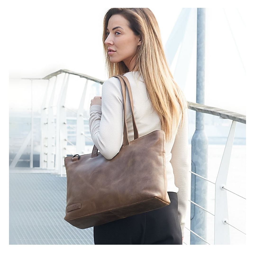 Plevier Pure Rutland Dames Totebag 15.6" taupe