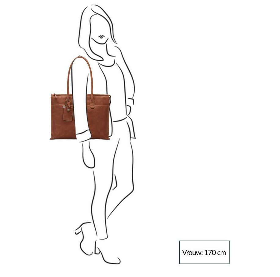 Castelijn & Beerens Carisma Laptop Schoudertas 15.6" + tablet cognac
