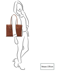 Castelijn & Beerens Carisma Laptop Schoudertas 15.6" + tablet cognac