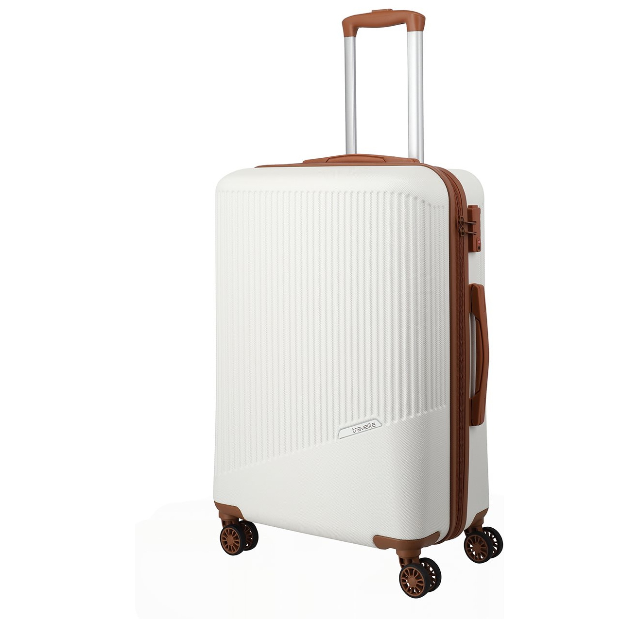 Travelite Bali 4 Wiel Trolley M white/cognac