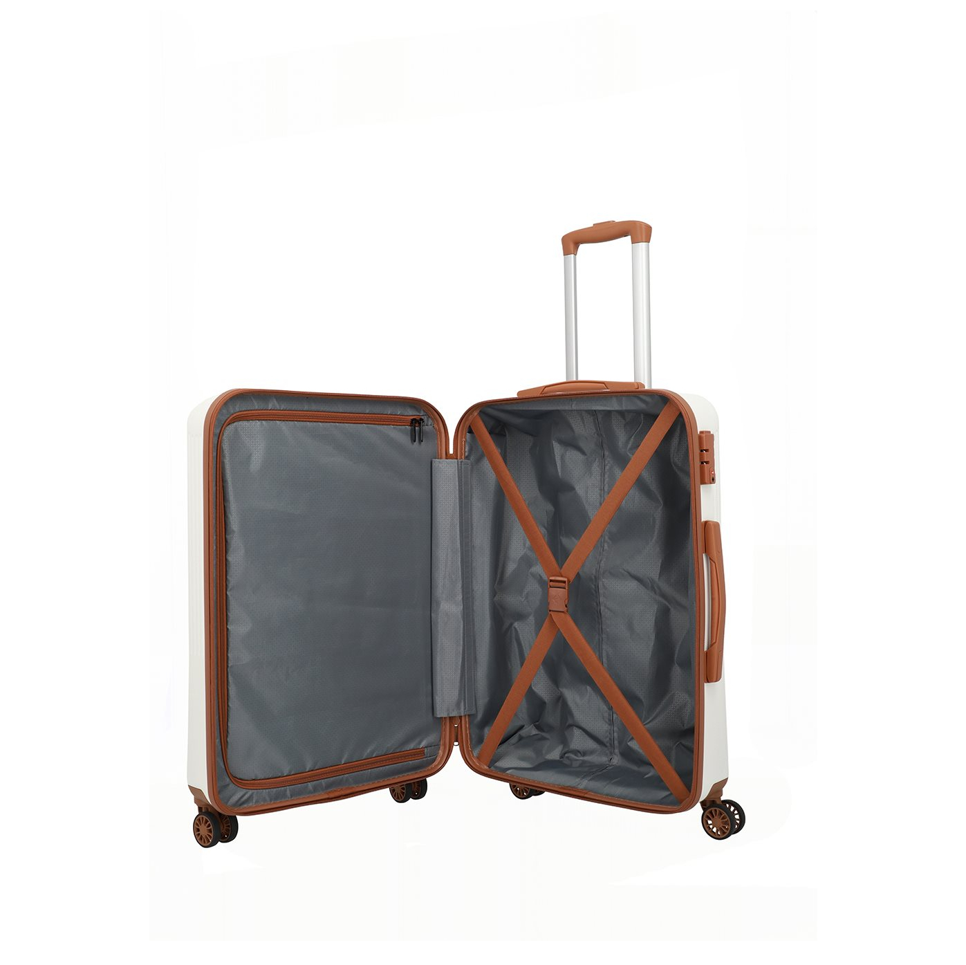 Travelite Bali 4 Wiel Trolley M white/cognac
