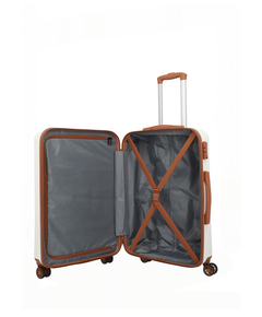 Travelite Bali 4 Wiel Trolley M white/cognac