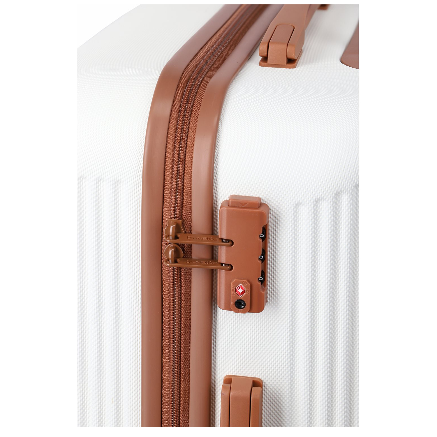 Travelite Bali 4 Wiel Trolley M white/cognac