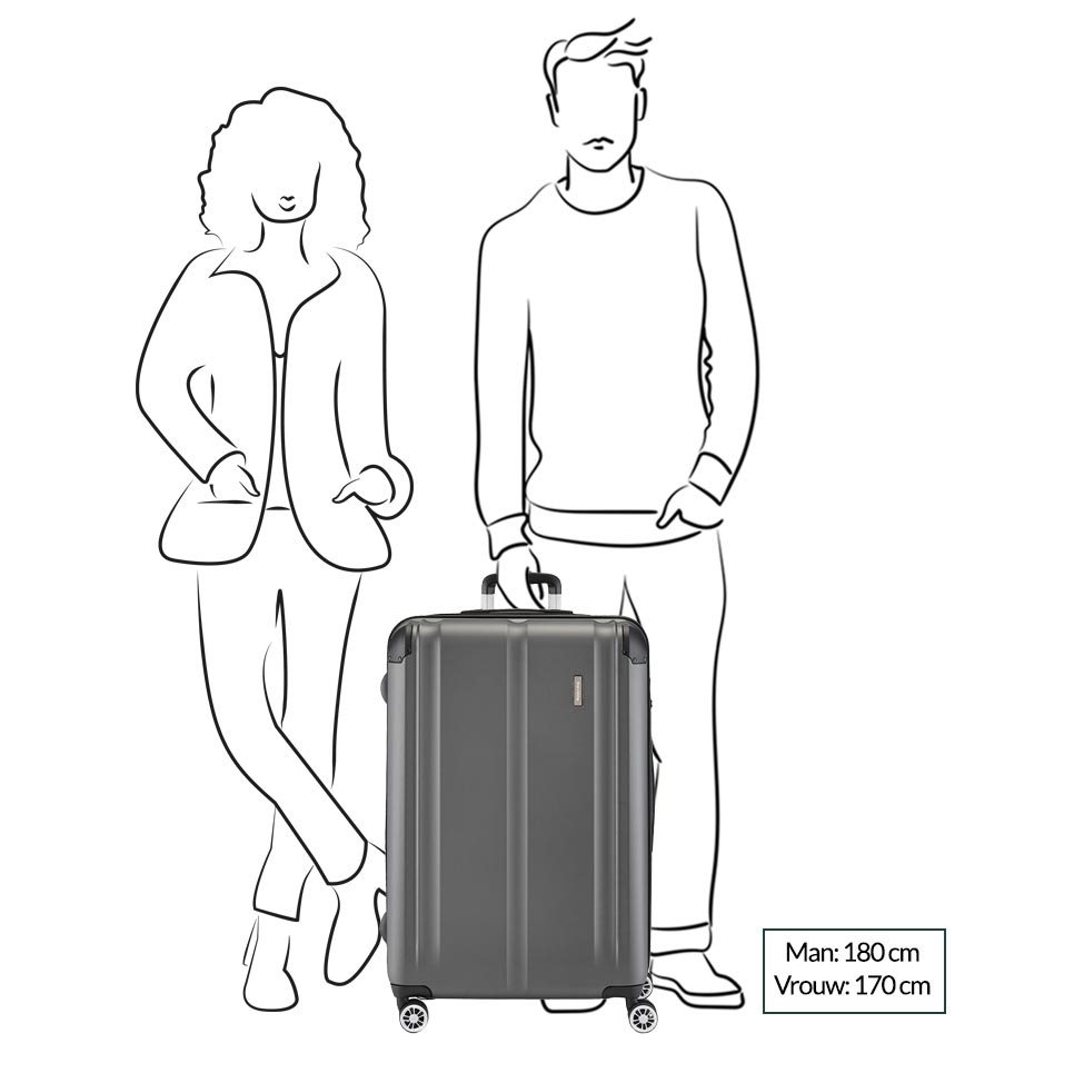 Travelite City 4 Wiel Trolley L Expandable antraciet