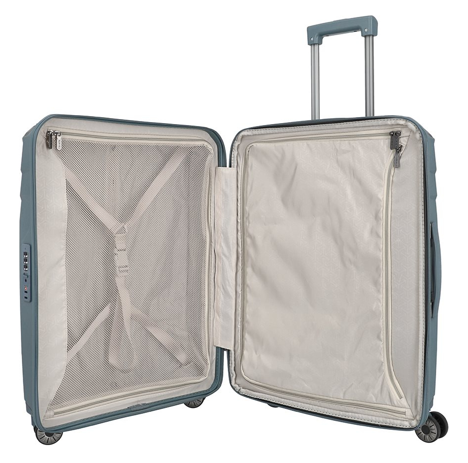 Travelite Elvaa 4 Wiel Trolley M Expandable bluegrey