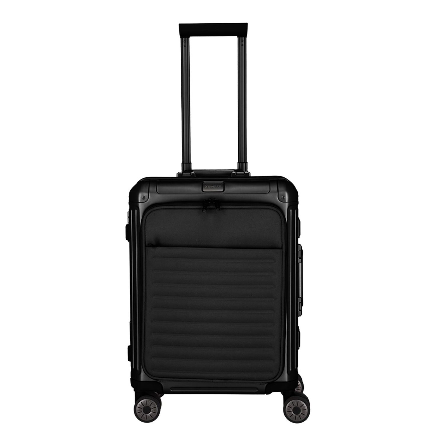 Travelite Next 2.0 Aluminium 4 Wiel Trolley S with Frontpocket black matt