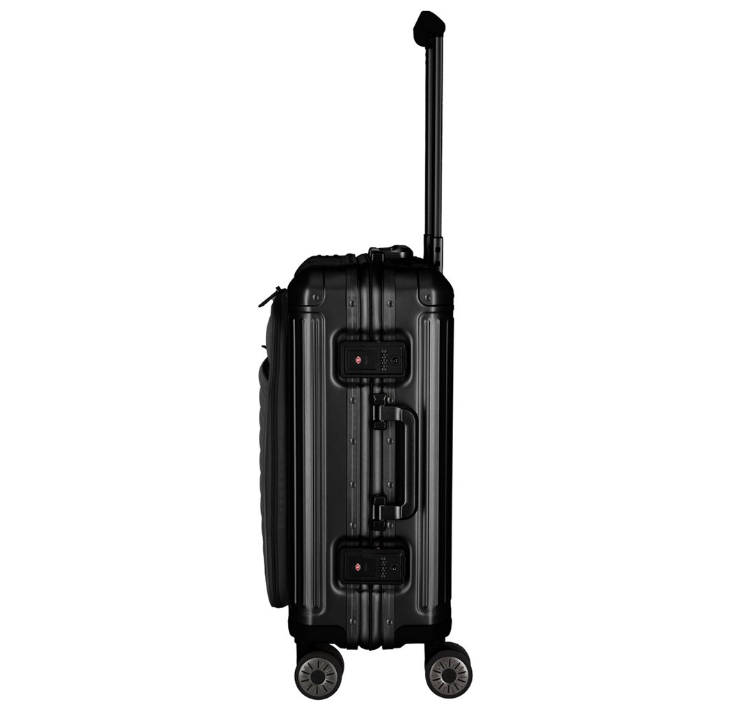 Travelite Next 2.0 Aluminium 4 Wiel Trolley S with Frontpocket black matt