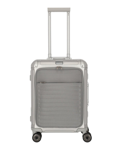 Travelite Next 2.0 Aluminium 4 Wiel Trolley S with Frontpocket silver