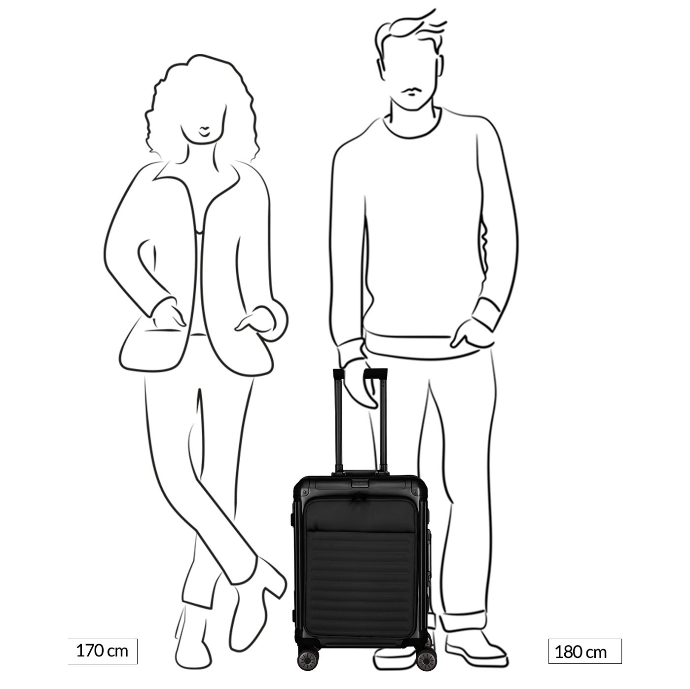 Travelite Next 2.0 Aluminium 4 Wiel Trolley S with Frontpocket silver