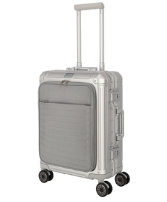 Travelite Next 2.0 Aluminium 4 Wiel Trolley S with Frontpocket silver