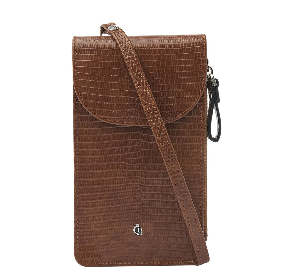Castelijn & Beerens Giftbox Crossbody Phone Bag cognac