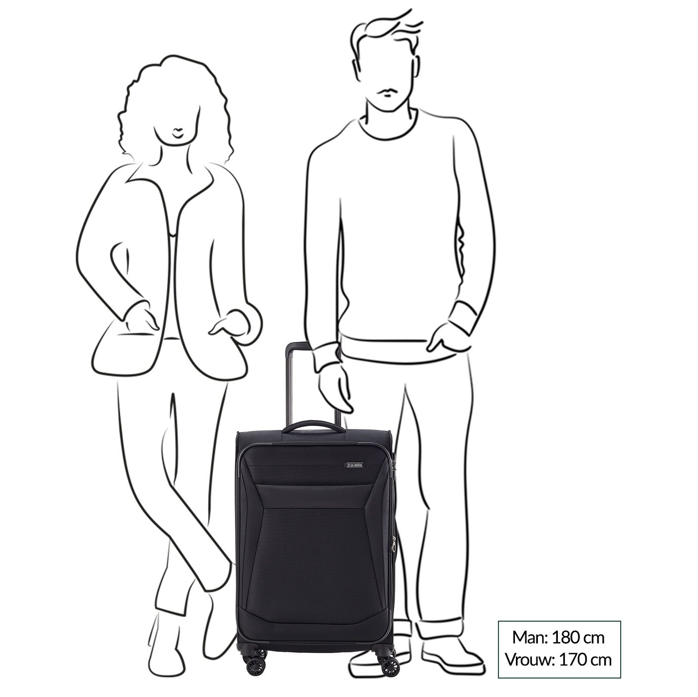 Travelite Chios 4 Wiel Trolley M red