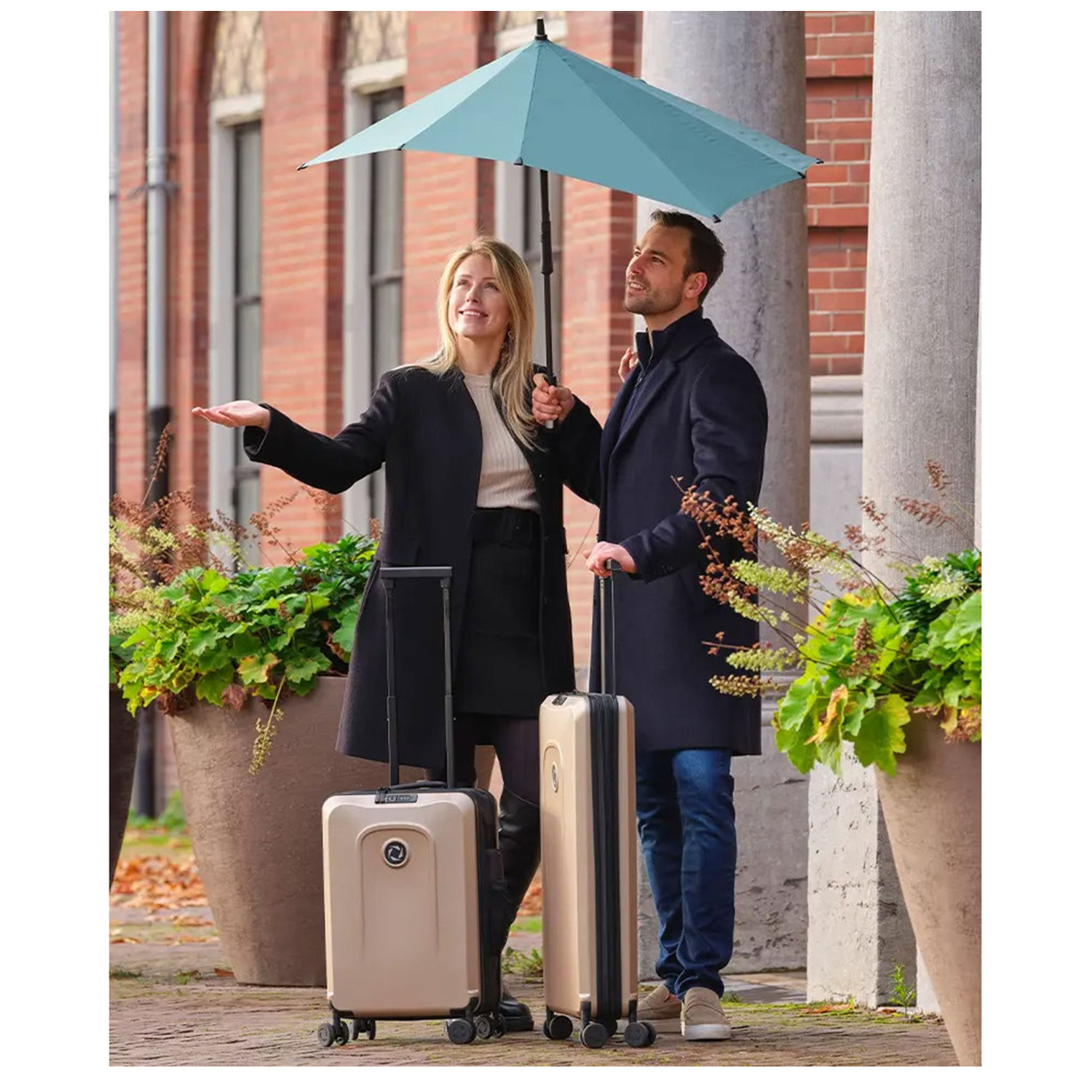 Senz Foldaway Carry On Trolley 55 champagne brown
