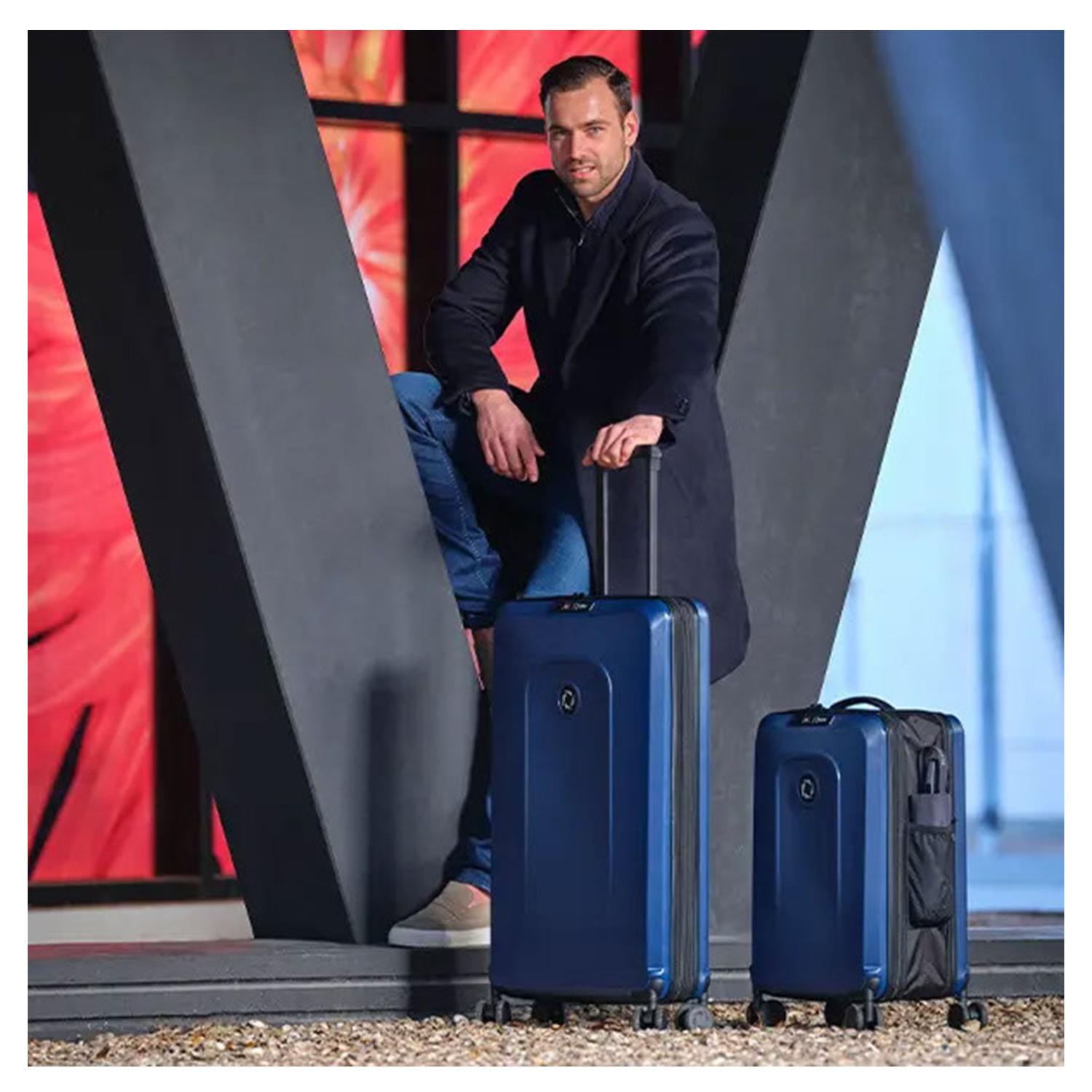 Senz Foldaway Carry On Trolley 55 midnight blue