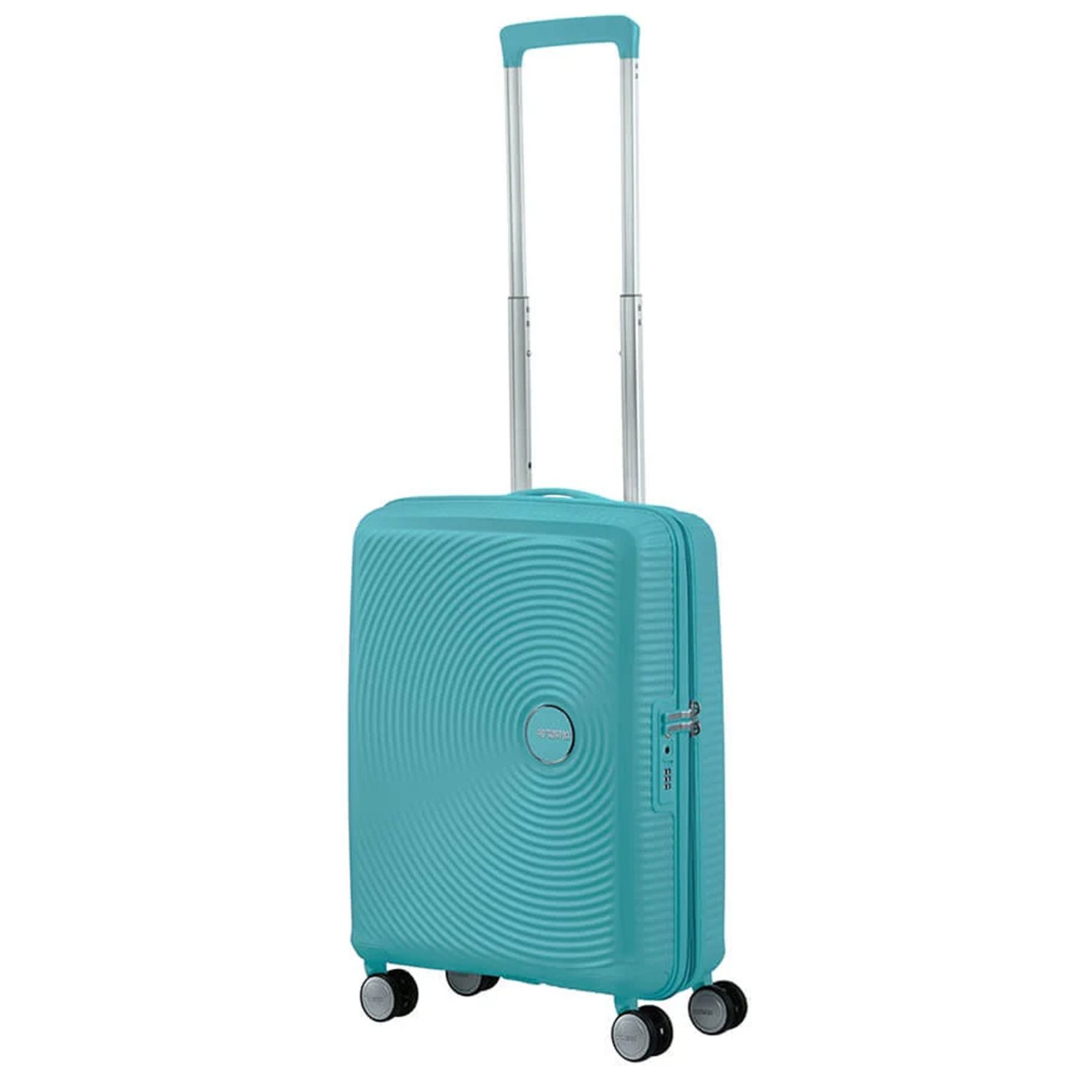 American Tourister Soundbox Spinner 55 Expandable turquoise tonic
