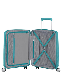 American Tourister Soundbox Spinner 55 Expandable turquoise tonic
