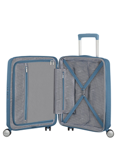 American Tourister Soundbox Spinner 55 Expandable stone blue